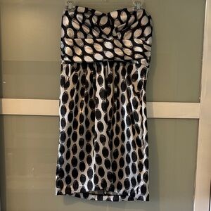 As U Wish Strapless Black and White Polka Dot Cocktail Dress